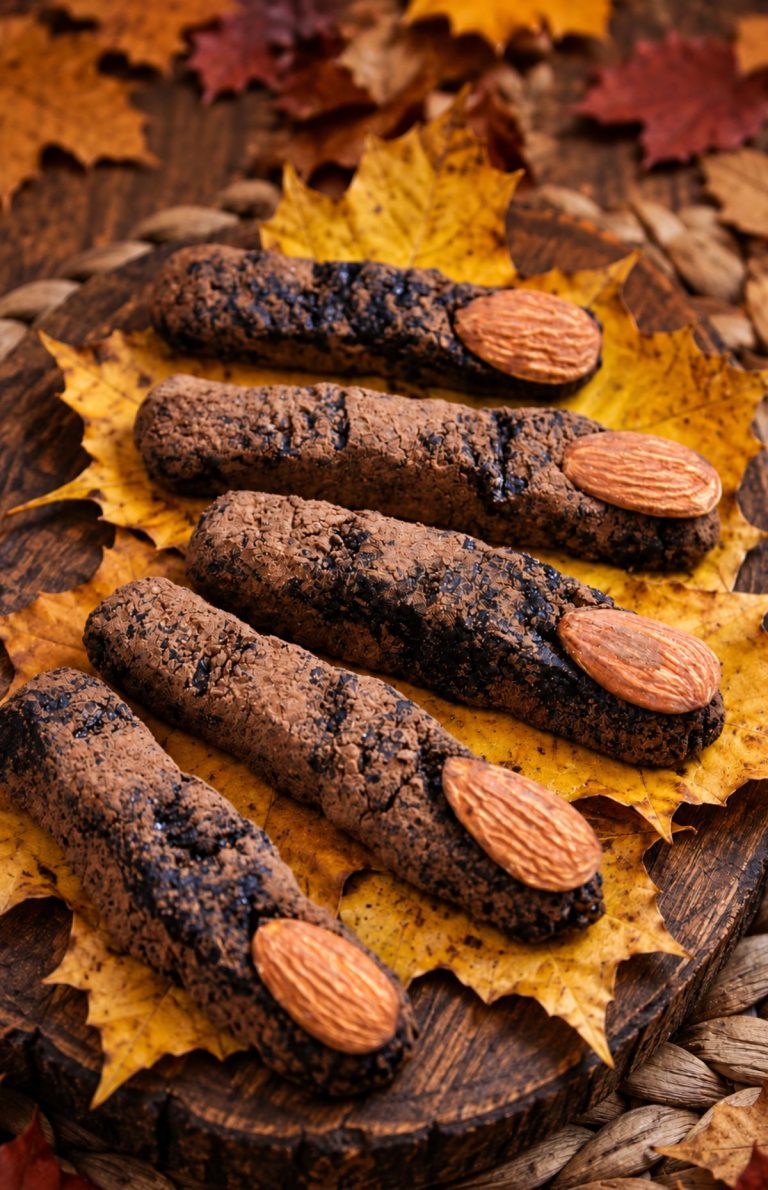Witch Finger Cookies Raw Vegan Halloween Treat dessert