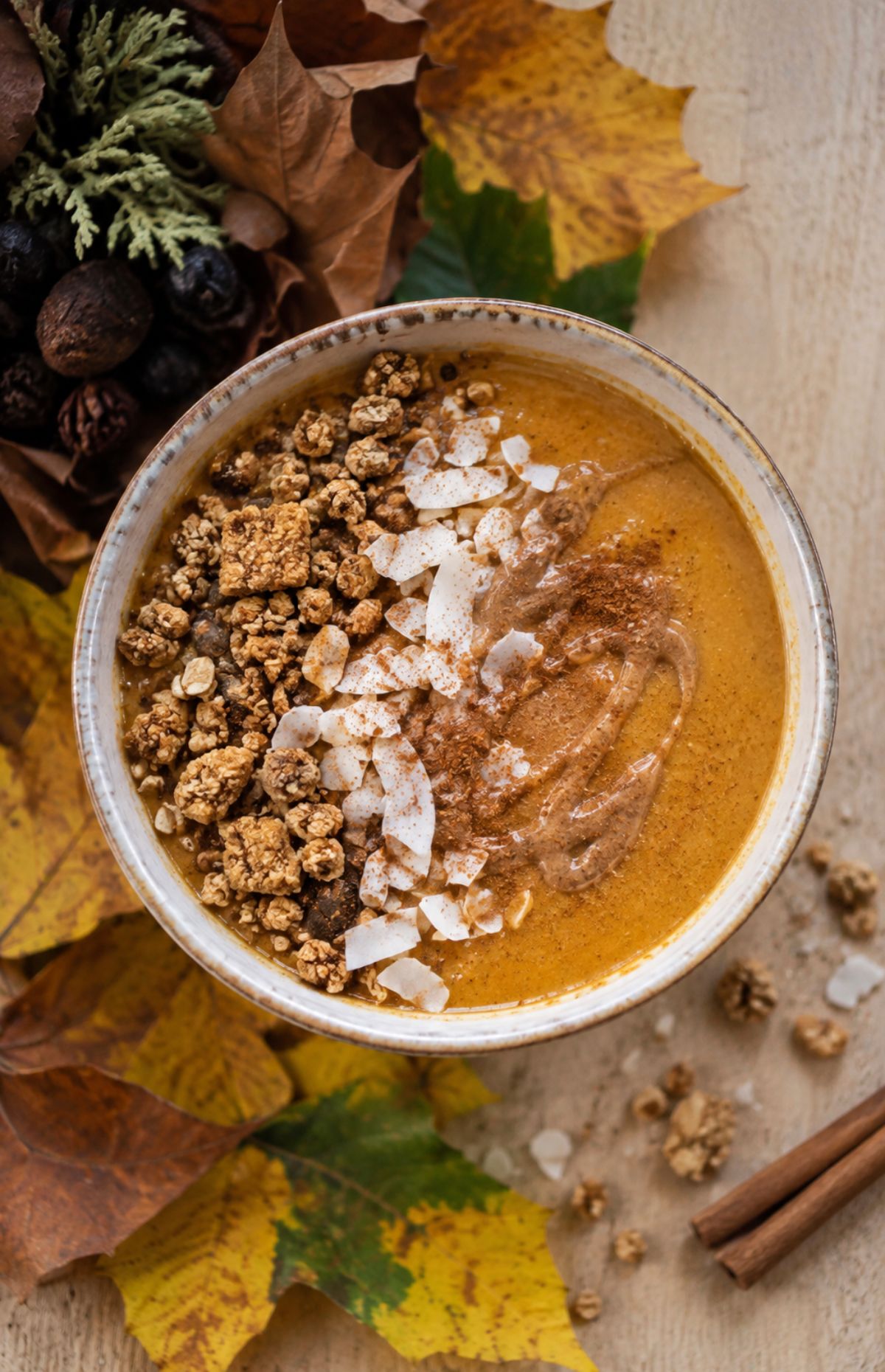 pumpkin spice smoothie bowl dovleac