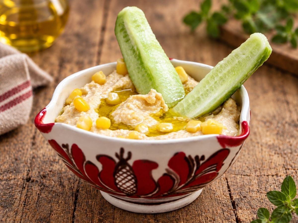 sweet corn hummus elote style