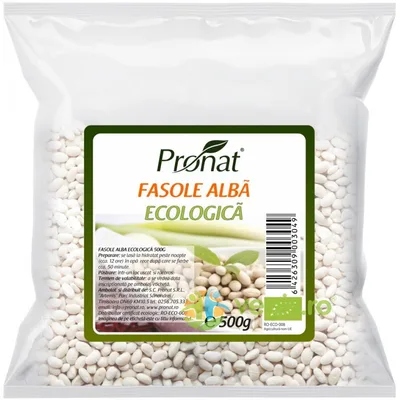 Fasole albă bio Pronat, 500 g
