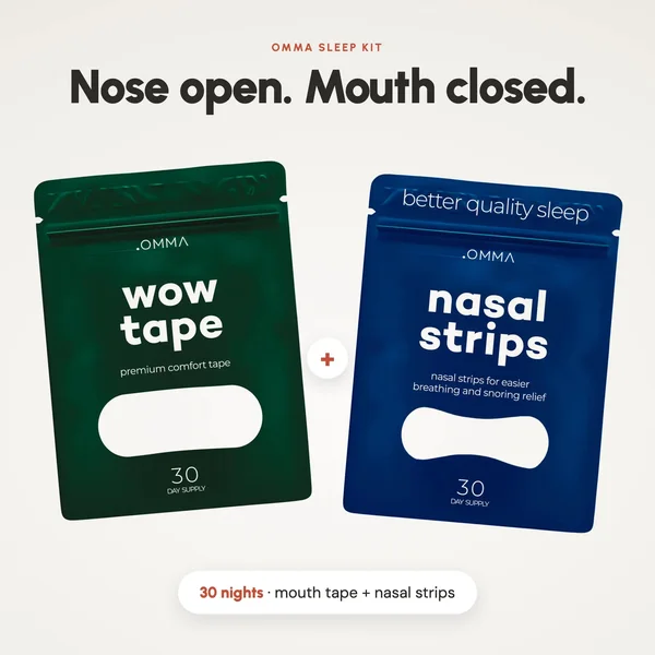 OMMA Sleep Kit: bandă pentru gură + benzi nazale